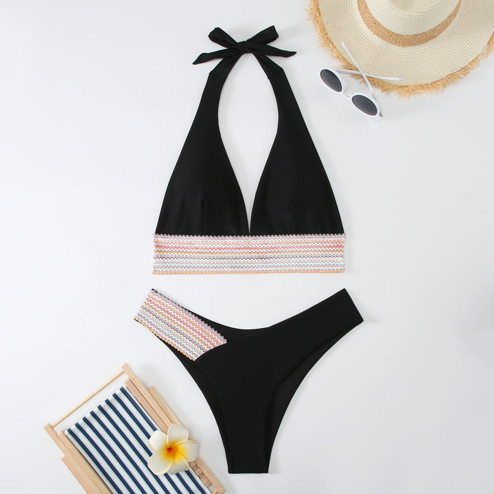Women Triangle Bikini Set with stylish wrap band Mune Fashion