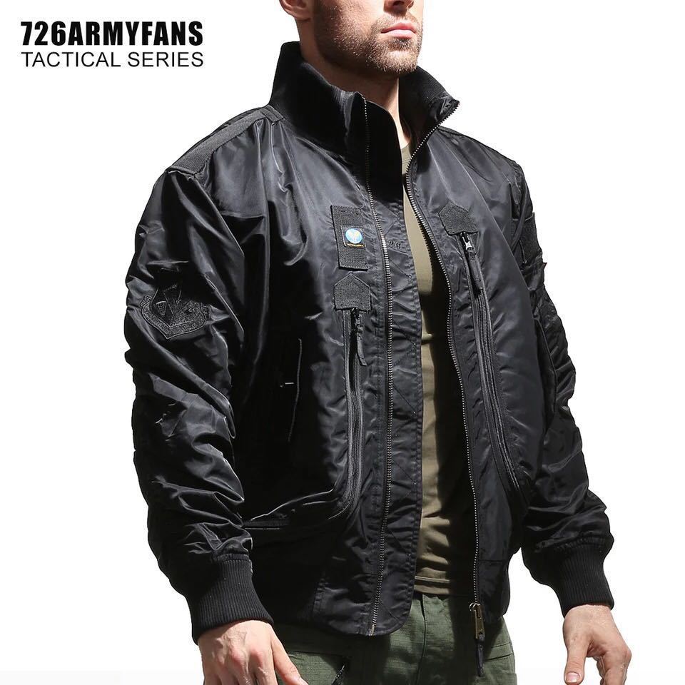 Men's rugged pilot bomber jacket with multifunctional zip and flap pockets as well as arm pocket Mune Fashion