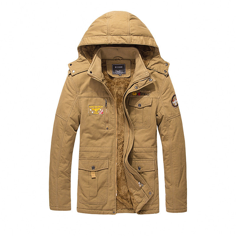 Men's Military-Inspired Canvas Parka with Teddy Lining, Removable Hood and Utility Pockets Mune Fashion