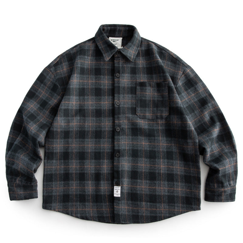 Men's Checked Overshirt-Jacket in Boxy-Relaxed Cut Mune Fashion