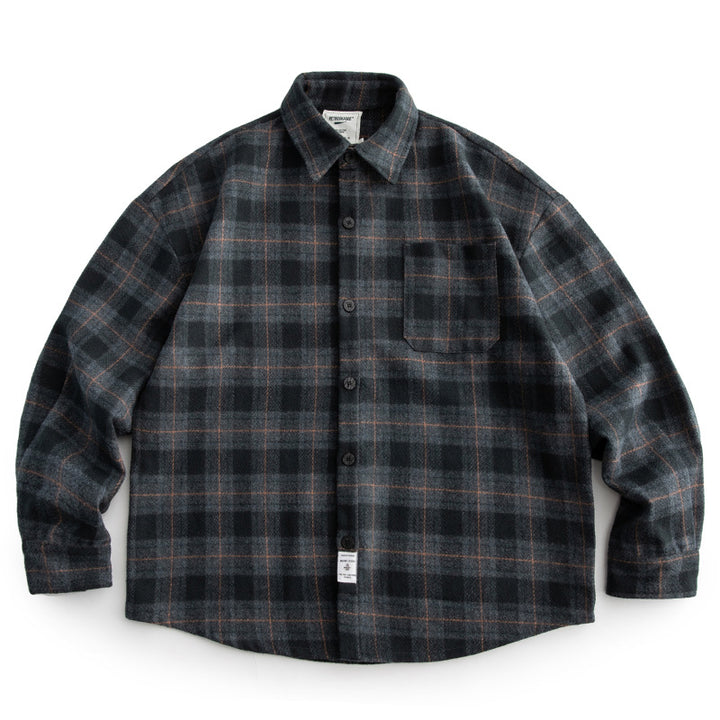Men's Checked Overshirt-Jacket in Boxy-Relaxed Cut Mune Fashion