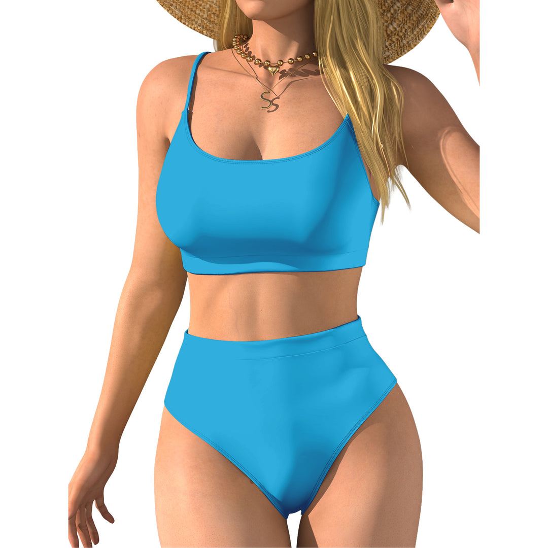 Women's High-Waisted Bikini with Crop Top Mune Fashion