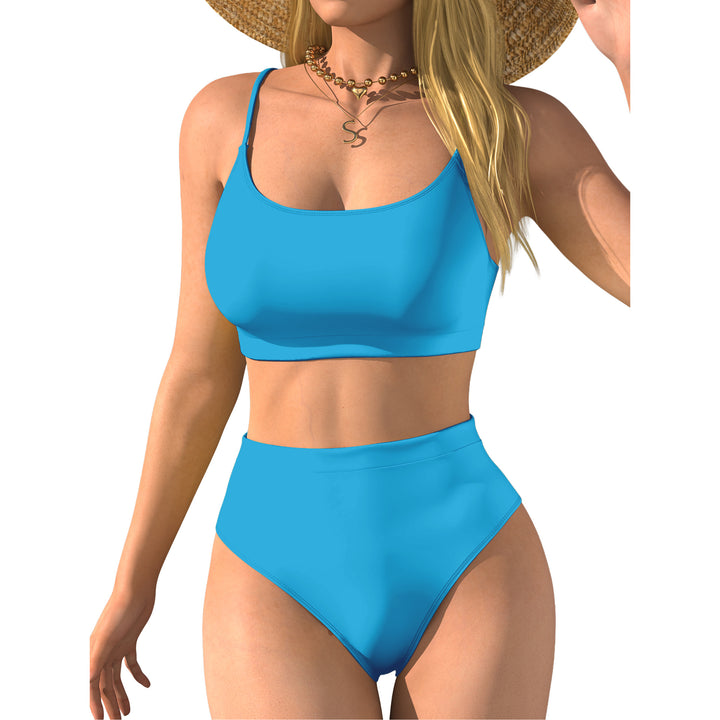 Women's High-Waisted Bikini with Crop Top Mune Fashion