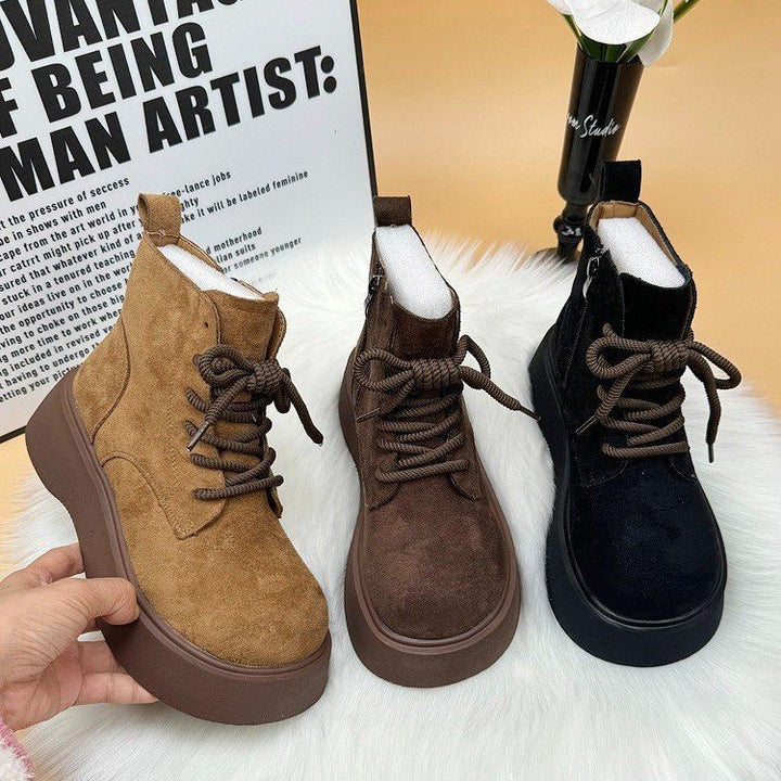 Women's fashionable and comfortable lace-up ankle boots Mune Fashion
