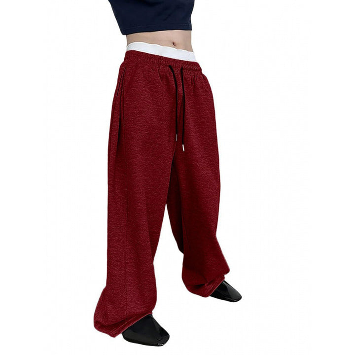 Women's wide oversize jogging pants with a deep crotch, elastic waistband, and drawstring Mune Fashion