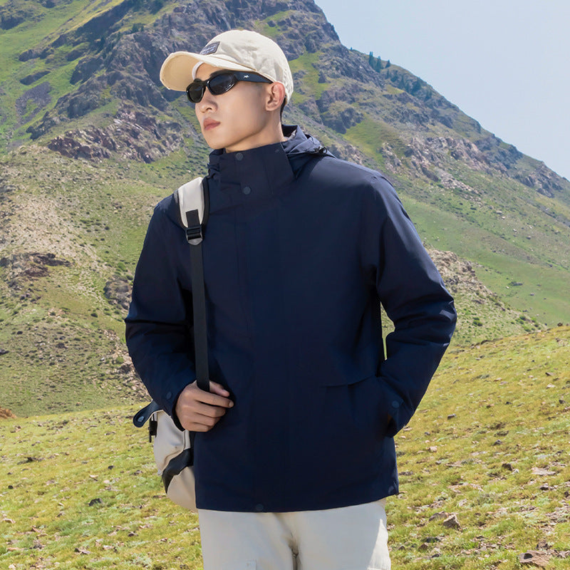 Men's Lightweight Waterproof Parka with Adjustable Hood and Concealed Zipper Mune Fashion