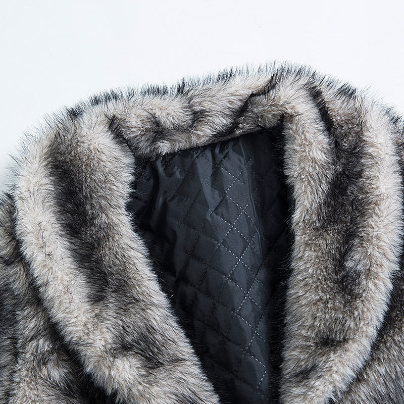 Men's Long Fur Coat with Hood Mune Fashion