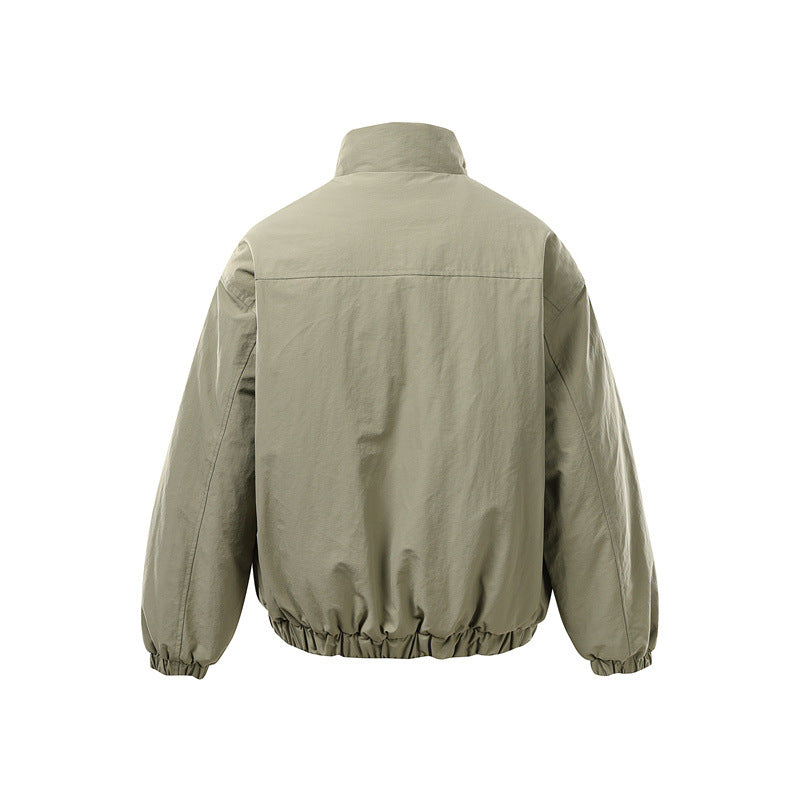 Unisex Boxy Zip Blouson Jacket with windproof microfiber cover, high stand-up collar and two-way zipper Mune Fashion