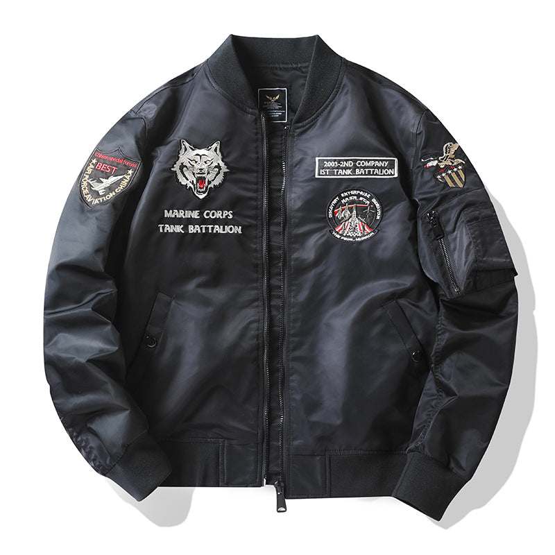 Men's Stylish Bomber Jacket with Elaborate Appliqués Mune Fashion