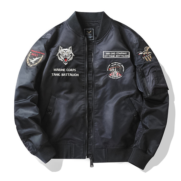 Men's Stylish Bomber Jacket with Elaborate Appliqués Mune Fashion