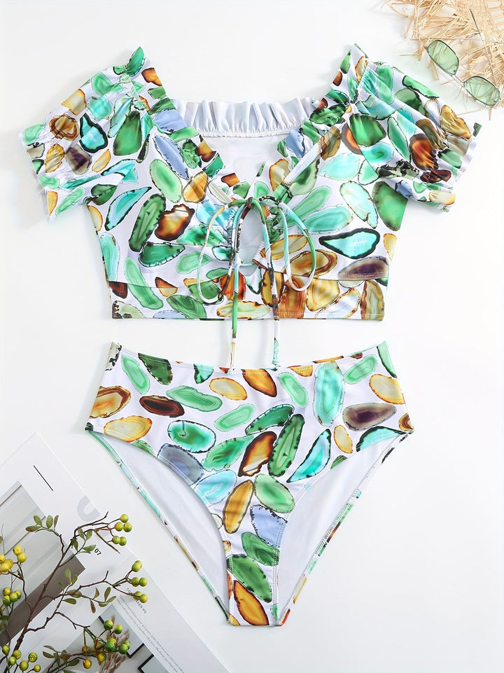 Women's bikini set with sophisticated top and high leg cut Mune Fashion