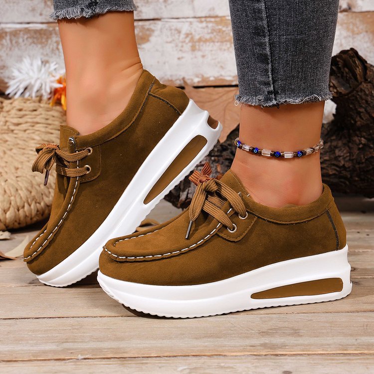 Women's wedge sneakers in moccasin style with cushioning air-cushioned platform sole Mune Fashion