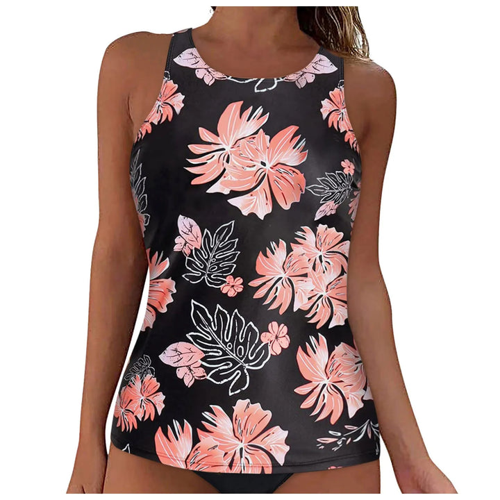 Women's Sporty Tankini Top with Fashionable Back Cutout Mune Fashion