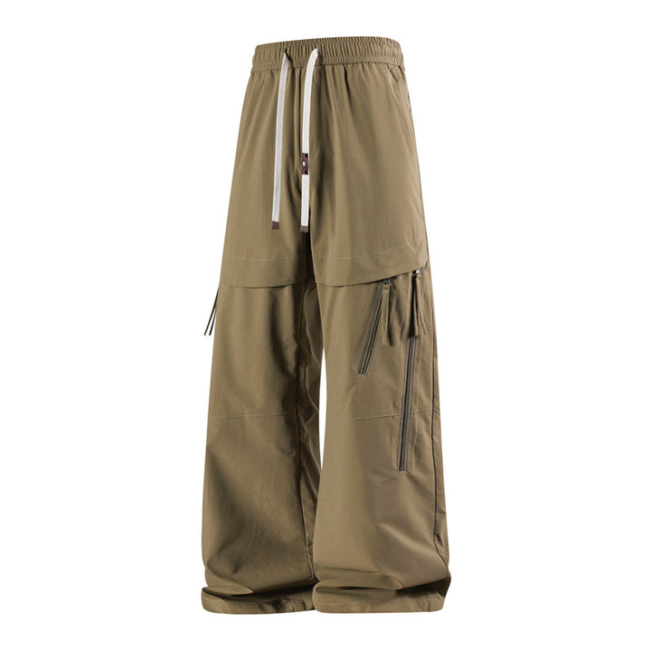 Men's Stylish Cargo Pants with Elastic Waistband and Practical Zipper Pockets Mune Fashion