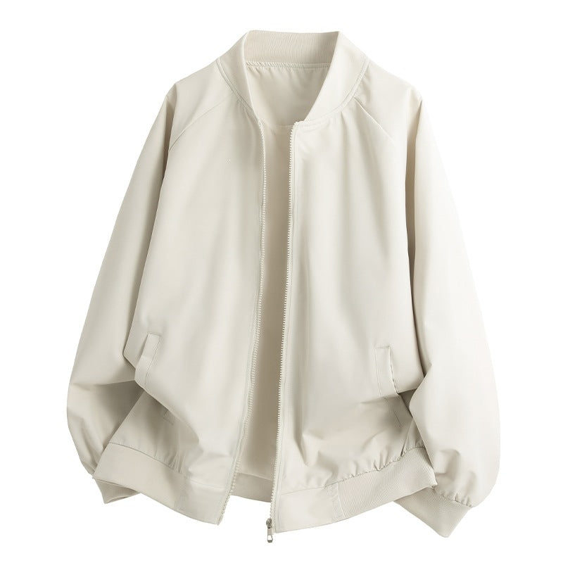 Men's Lightweight Oversized Blouson Bomber Jacket with Raglan Sleeves, Two-Way Zipper and Insert Pockets Mune Fashion