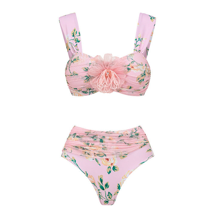 Women's bikini set with floral details and airy maxi skirt Mune Fashion