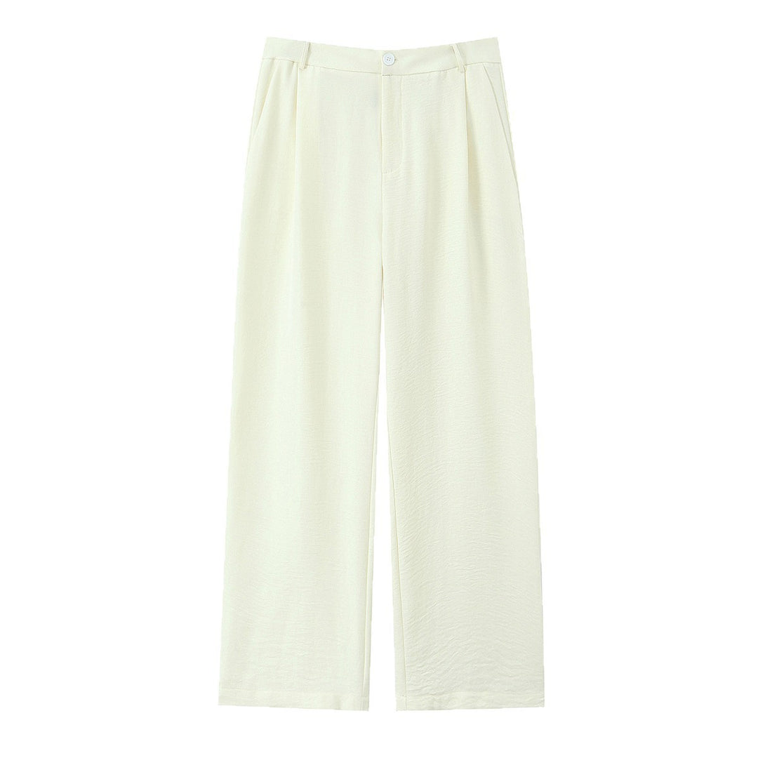 Women Light draping Highwaist Palazzo pants with wide leg and crease Mune Fashion