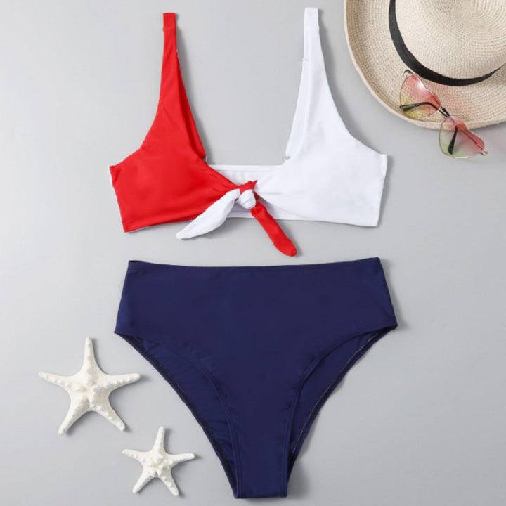 Women's Two-Piece Bikini Set with Fashionable Knot Design Mune Fashion