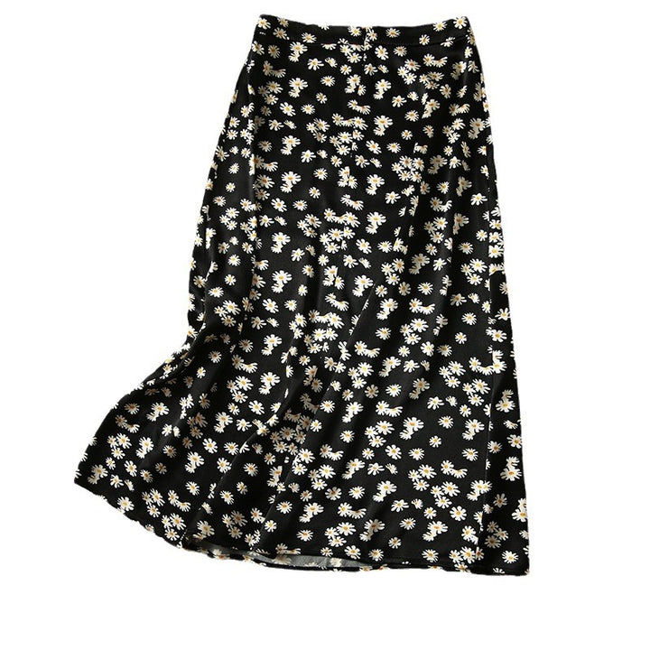 Women Flowing Midi Skirt with Floral Patterns Mune Fashion
