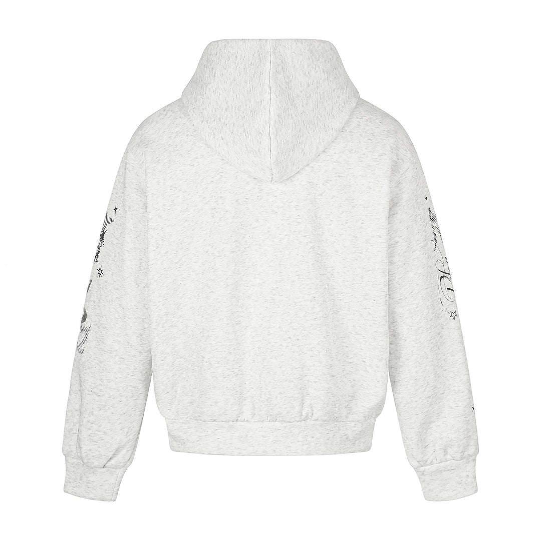Unisex Printed Hooded Zip Jacket in Casual Boxy Cut with Full Zip Mune Fashion