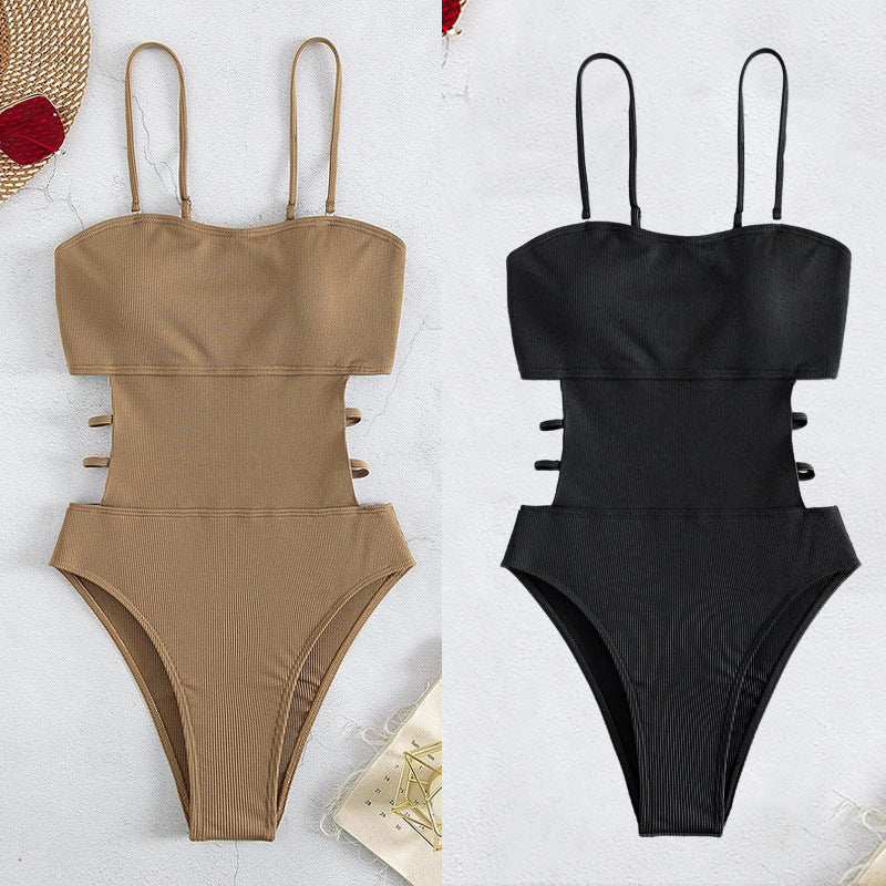 Women High-Waisted Bikini with Elegant Cut-Out and Adjustable Straps Mune Fashion