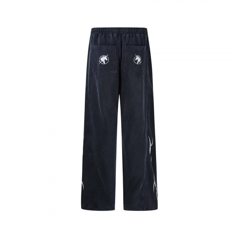 Men's loose sweatpants in baggy cut with elastic waistband, drawstring and gathered knee area Mune Fashion