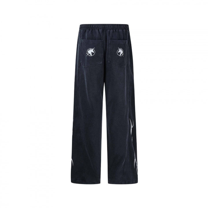 Men's loose sweatpants in baggy cut with elastic waistband, drawstring and gathered knee area Mune Fashion