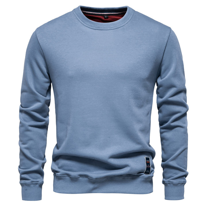 Men's classic crew neck sweatshirt made of heavy cotton blend with fleece inner side and ribbed cuffs Mune Fashion