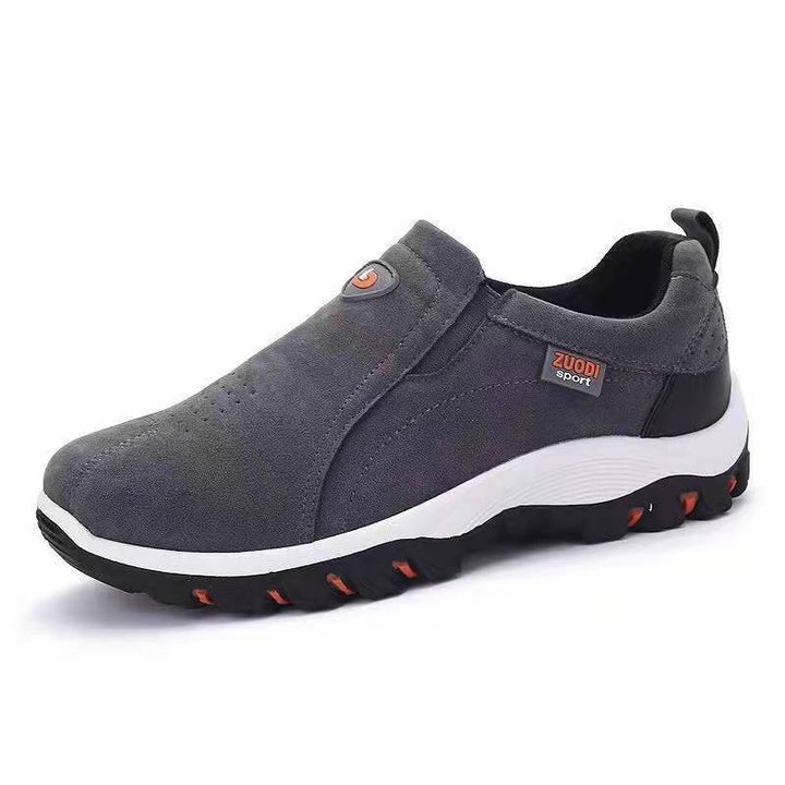 Men's robust slip-on sneakers in suede look with elastic inserts and profiled rubber outsole Mune Fashion