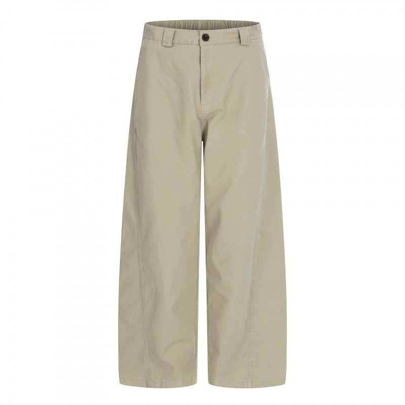 Women's Wide Cropped Pants with High Waist and Straight Leg Mune Fashion