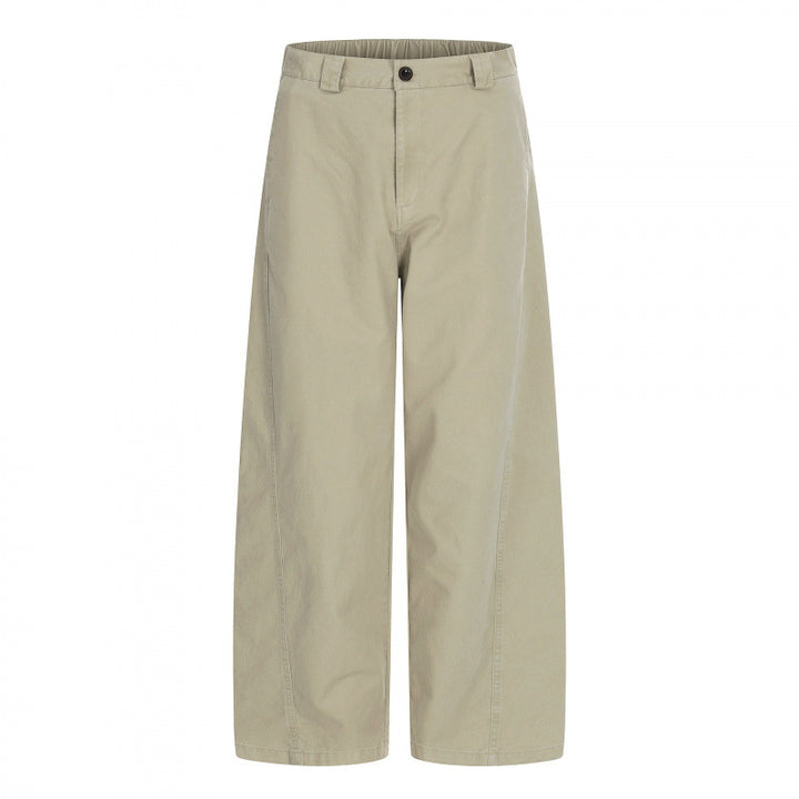 Women's Wide Cropped Pants with High Waist and Straight Leg Mune Fashion