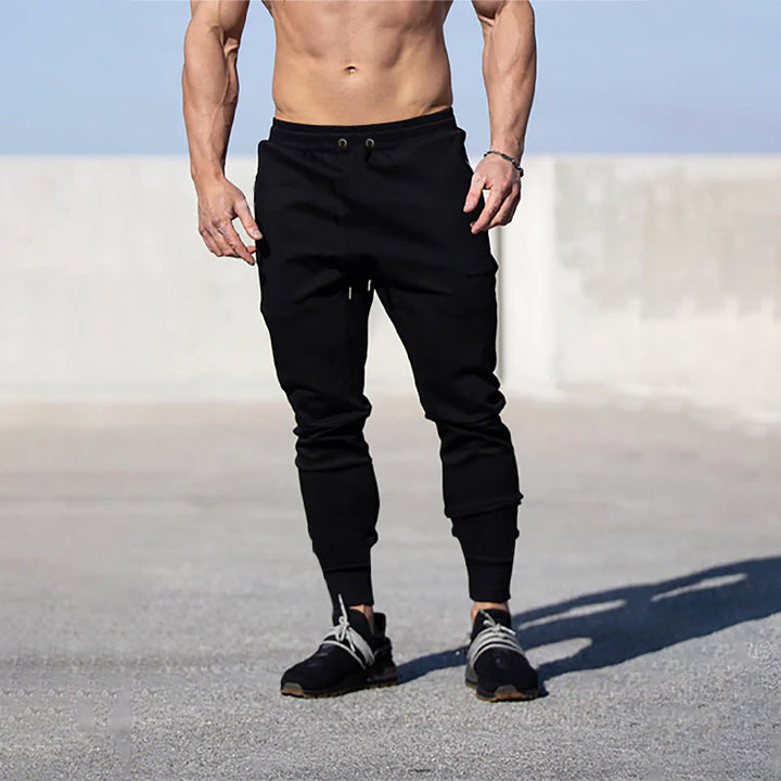 Men's Slim-Fit Jogging Pants with Elastic Waistband and Ribbed Cuffs Mune Fashion