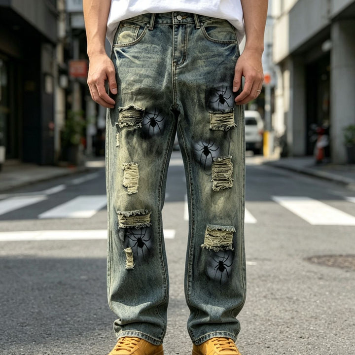 Men's Casual Ripped Baggy Jeans Mune Fashion