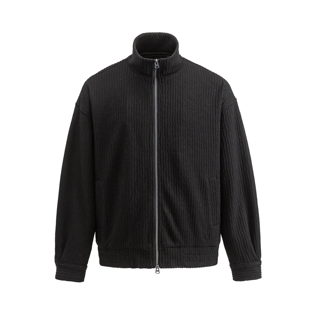Men's Structured Boxy Jacket with Stand-Up Collar and Two-Way Zipper Mune Fashion
