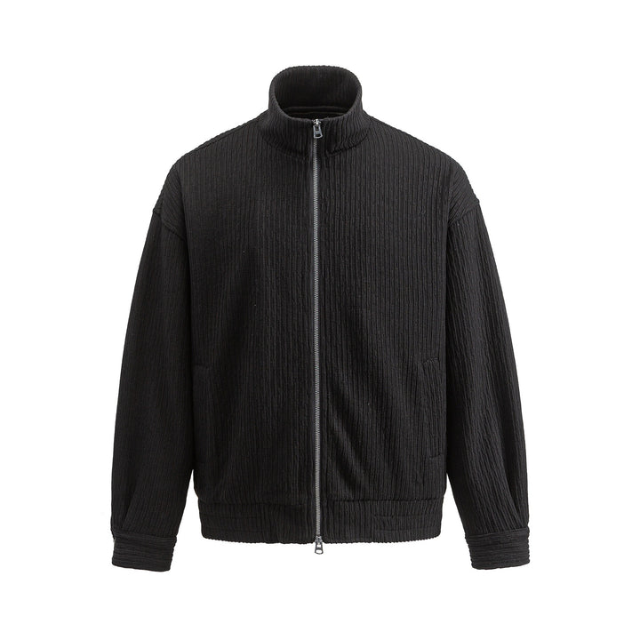 Men's Structured Boxy Jacket with Stand-Up Collar and Two-Way Zipper Mune Fashion
