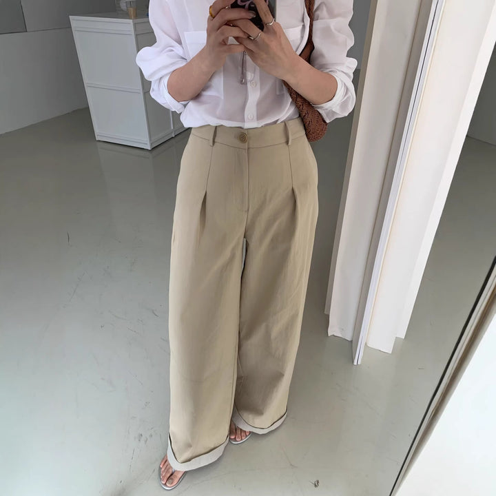 Damen Modische Chinohose mit weitem Schnitt Mune Fashion