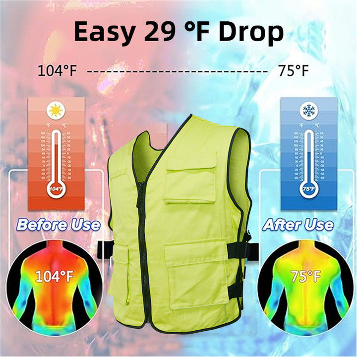 Unisex nan cooling gel cooling vest with adjustable straps and multiple pockets Mune Fashion