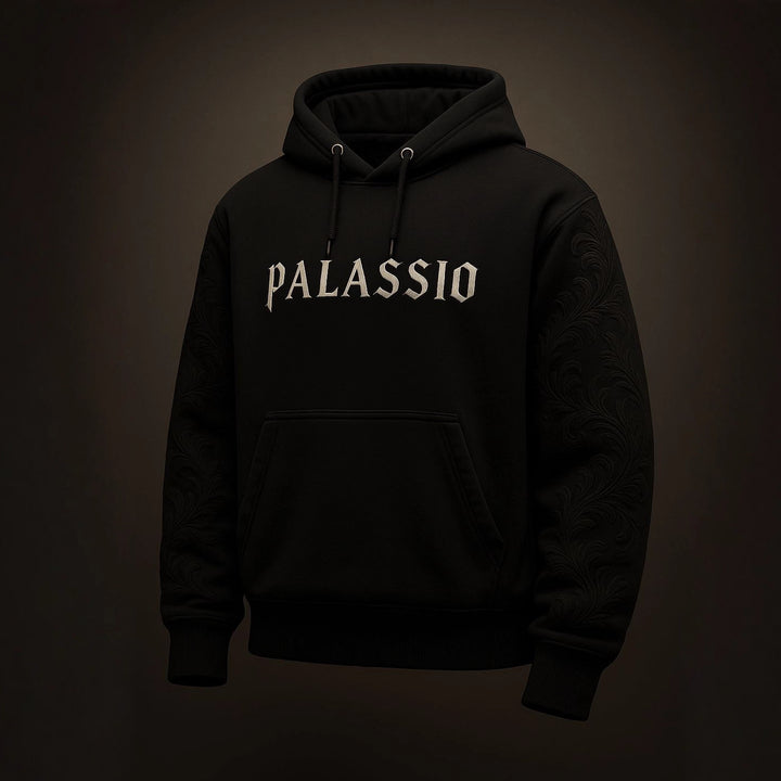 Unisex nan Premium Hoodie with tonal relief embroidery on the sleeves, double hood and kangaroo pocket Mune Fashion