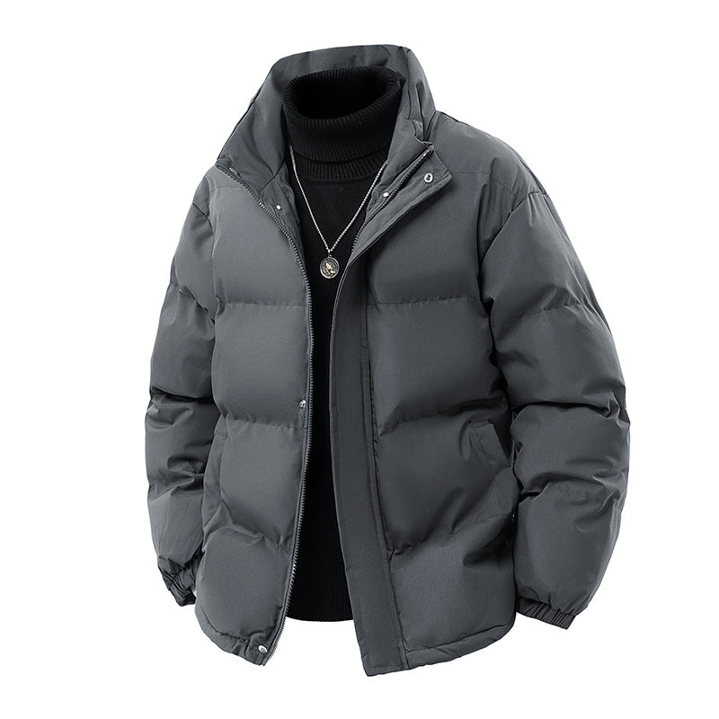 Men's Padded Oversized Puffer Jacket with Water-Repellent Shell, High Stand Collar and Concealed Zipper Mune Fashion