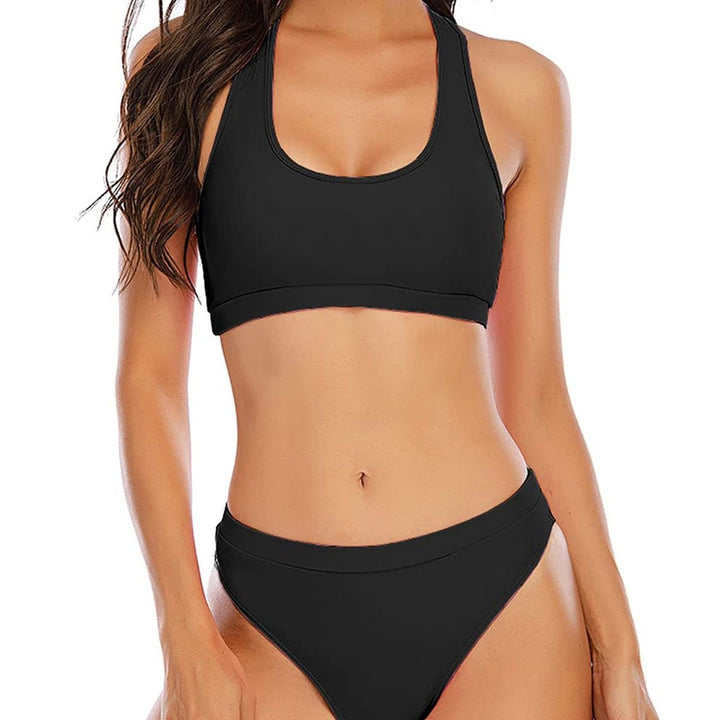 Women's Sporty Bikini with Racerback Top and High Hip Cut Mune Fashion