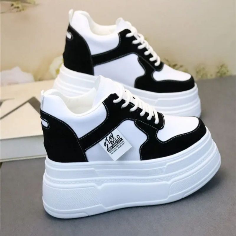 Women's Platform Sneakers with Fashionable Silhouette and Stable Sole Mune Fashion