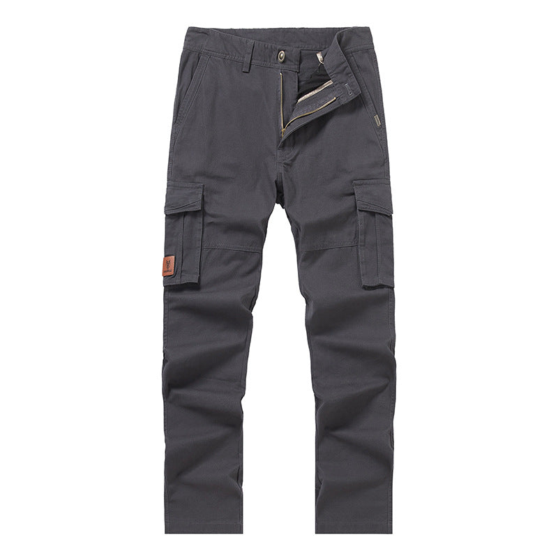 Men's cargo pants in slim-straight cut with multiple pockets and reinforced knees Mune Fashion
