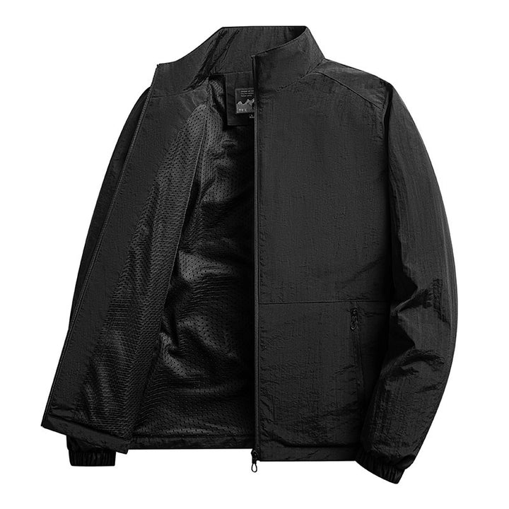 Men's lightweight windproof fleece jacket with stand-up collar and zip pockets Mune Fashion
