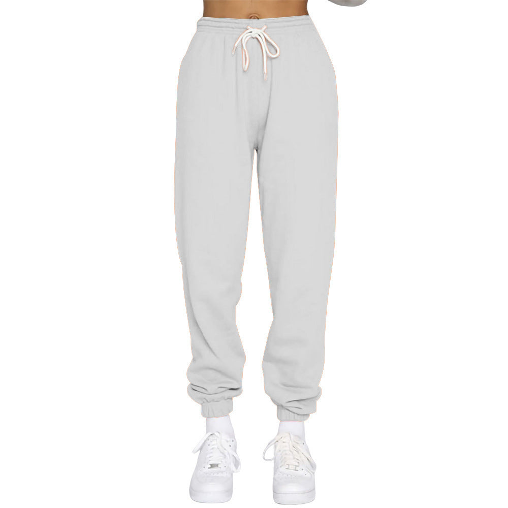Women nan High-Waist Relax-Jogging Pants with elastic comfort waistband, drawstring and ribbed ankle cuffs Mune Fashion