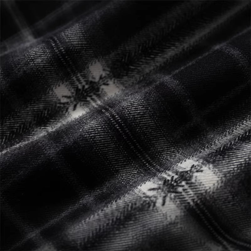 Women Oversize Flannel Shirt with Asymmetrical Hem Mune Fashion