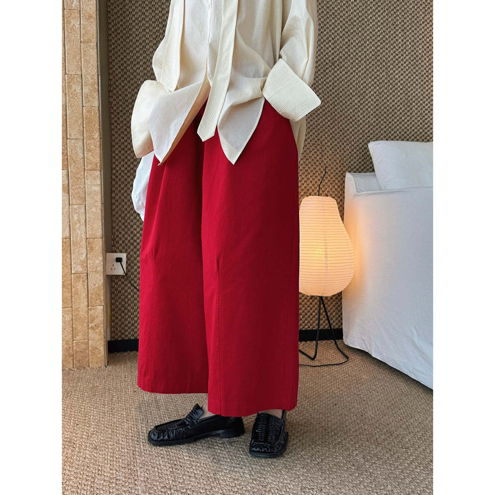 Women Extra-wide Balloon Culotte made of cotton twill with drawstring and fold-over waistband Mune Fashion