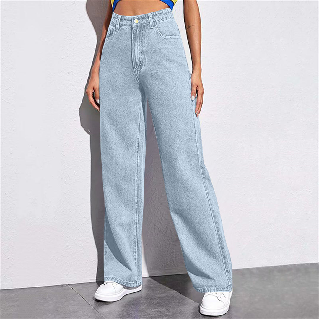 Women's high-waisted wide denim pants with extra wide leg and fitted waistband Mune Fashion