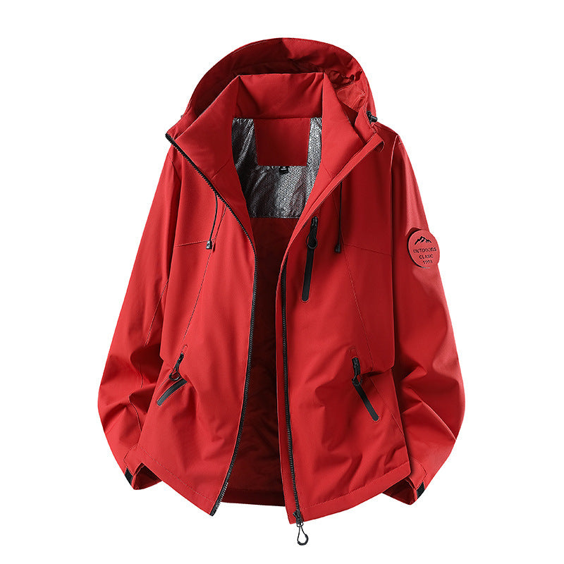 Men's Water-Repellent Softshell Jacket with Hood and Zipper Pockets Mune Fashion