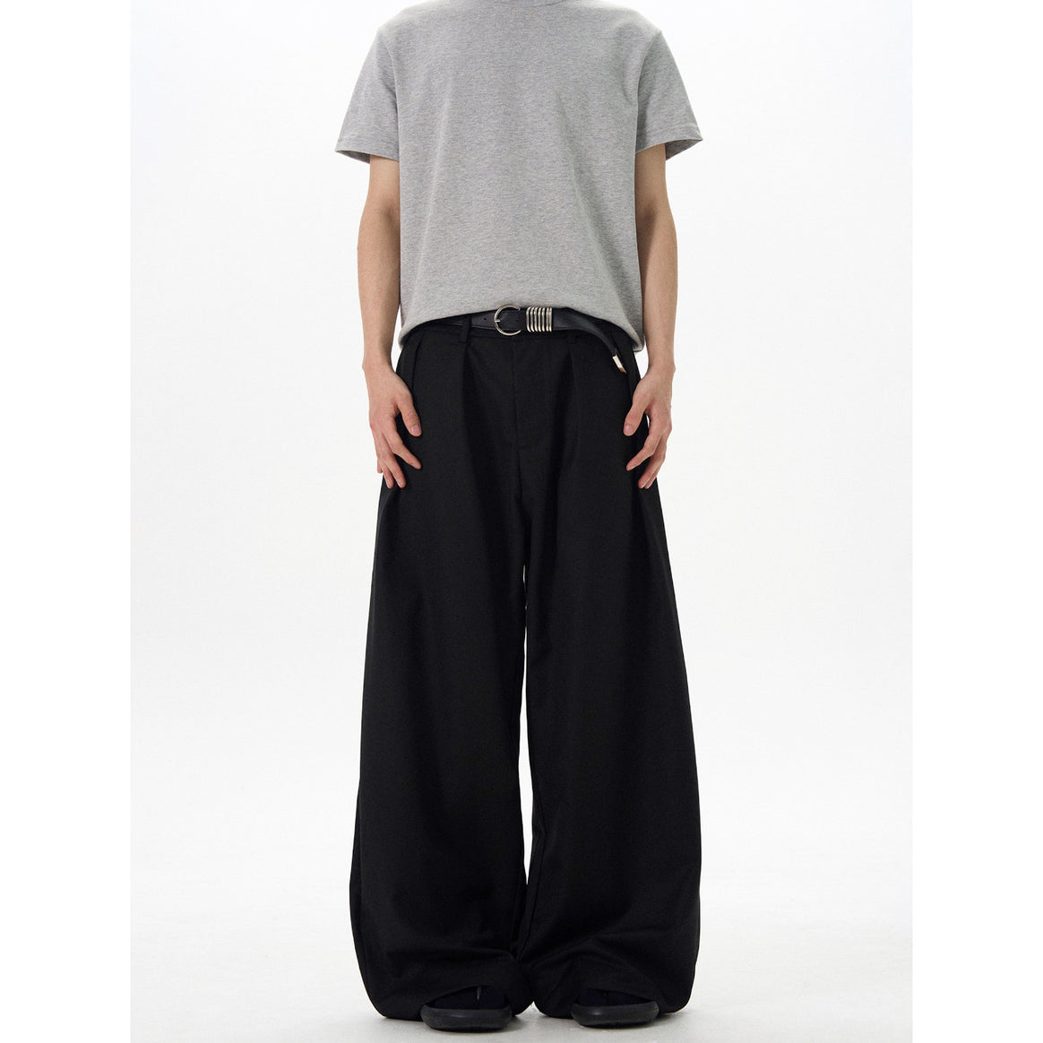 Men's Elegant Wide-Cut Fabric Trousers Mune Fashion