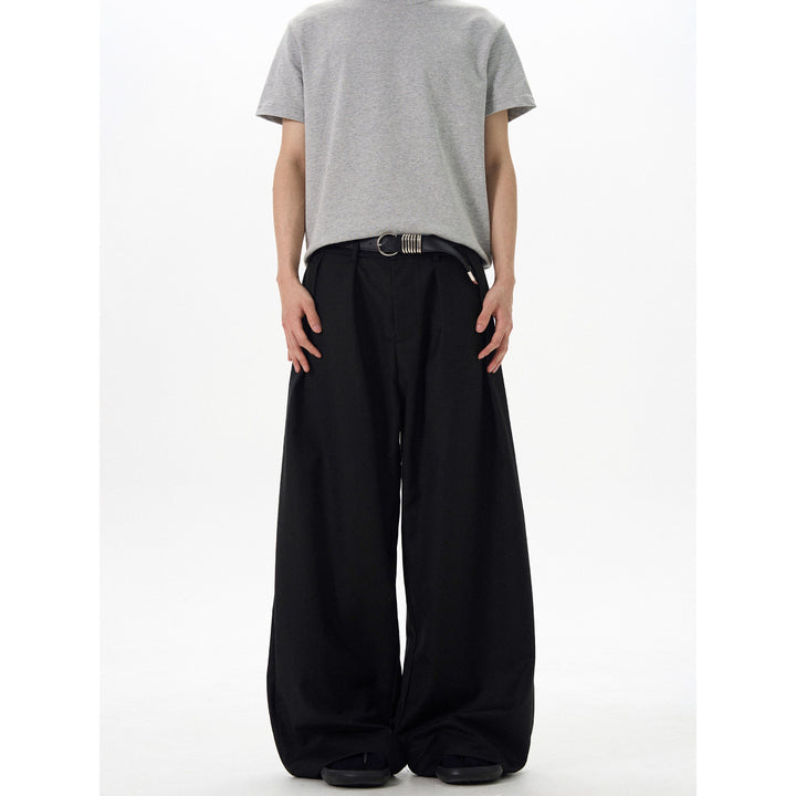 Men's Elegant Wide-Cut Fabric Trousers Mune Fashion